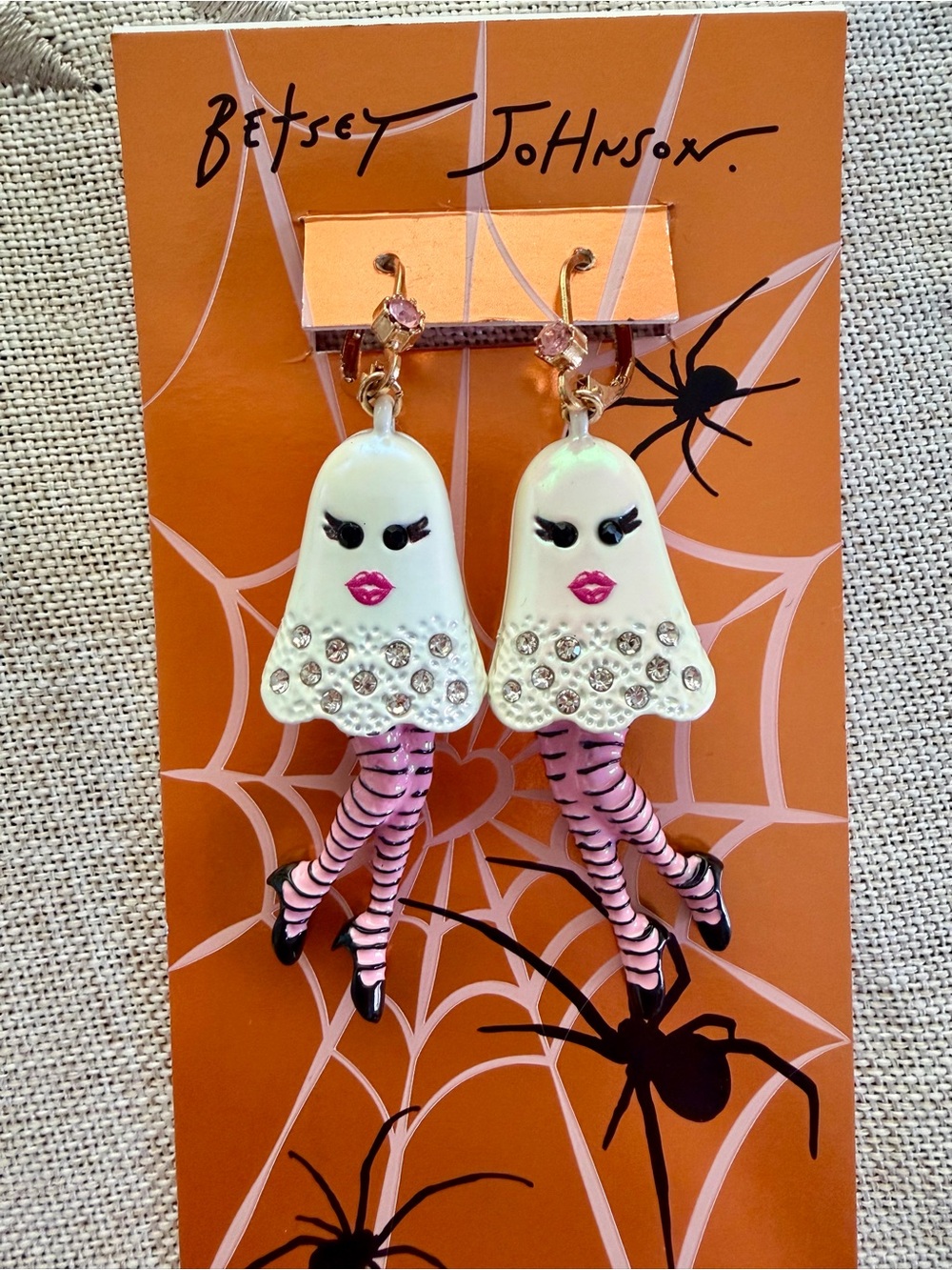 Betsey Johnson Ghost Girly Dangle Earrings